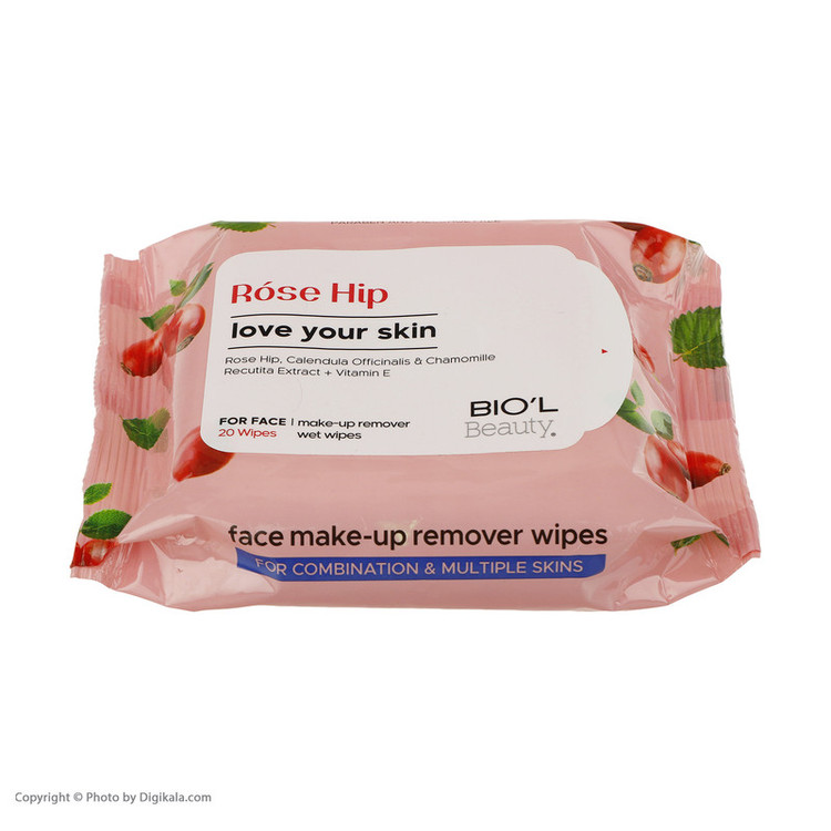 دستمال مرطوب بیول مدل Rose Hip بسته 20 عددی