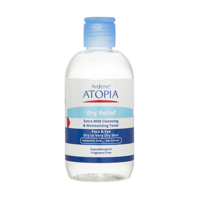 تونر پاک کننده صورت و چشم آردن آتوپیا مدل Dry Relief مناسب پوست خشک و خیلی خشک حجم 250 میلی لیتر