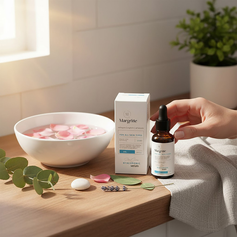 سرم آبرسان مارگریت مدل HYALURONIC مناسب برای انواع پوست حجم 30 میلی لیتر