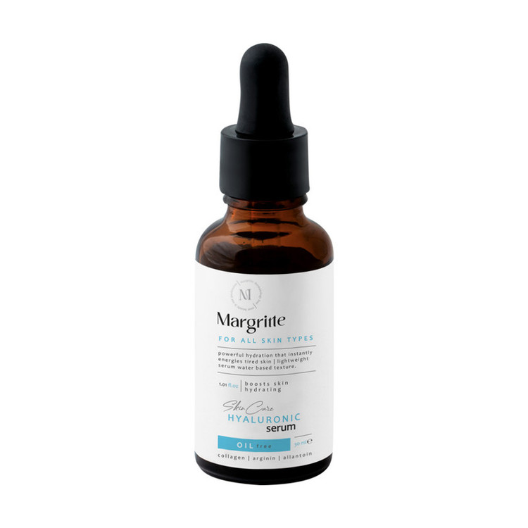 سرم آبرسان مارگریت مدل HYALURONIC مناسب برای انواع پوست حجم 30 میلی لیتر