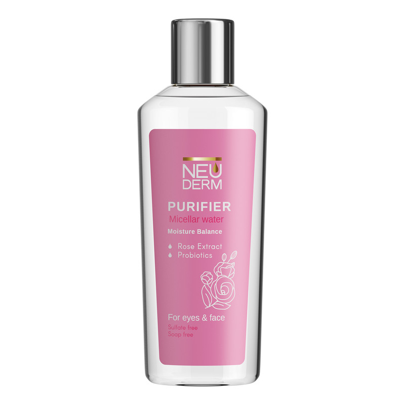 محلول پاک‌کننده آرایش صورت نئودرم مدل Gentle Purifer مناسب برای انواع پوست حجم 200 میلی‌لیتر
