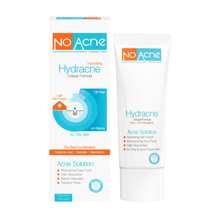 ژل کرم آبرسان صورت نو آکنه مدل Hydracne مناسب پوست های چرب حجم 40 میلی لیتر