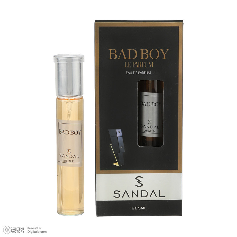 عطر جیبی مردانه صندل مدل Bad boy با رایحه خنک حجم 25 میلیلیتر