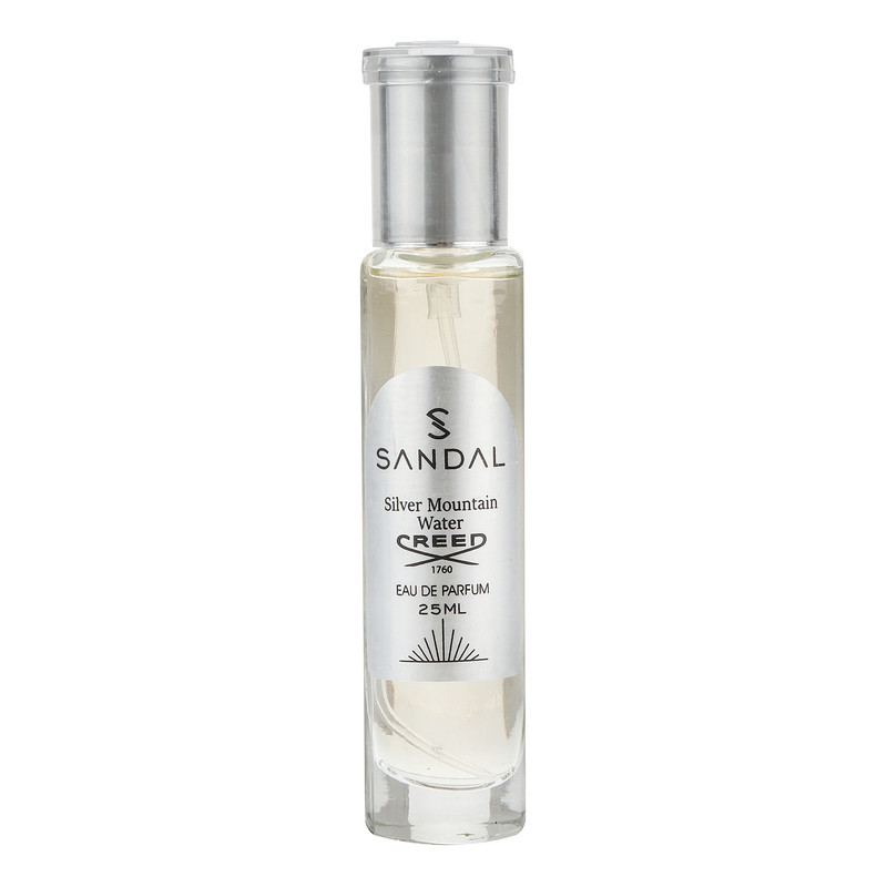 عطر جیبی مردانه صندل مدل silver mountain با رایحه خنک حجم 25 میلیلیتر