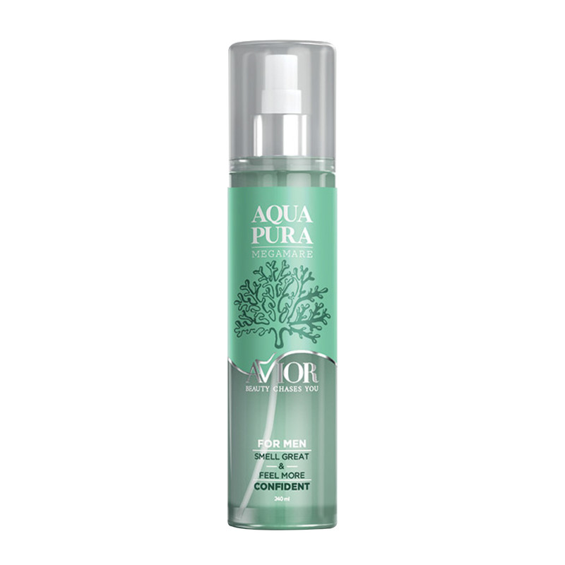 بادی اسپلش مردانه اویور مدل MEGAMARE AQUA PURA حجم 240 میلی لیتر