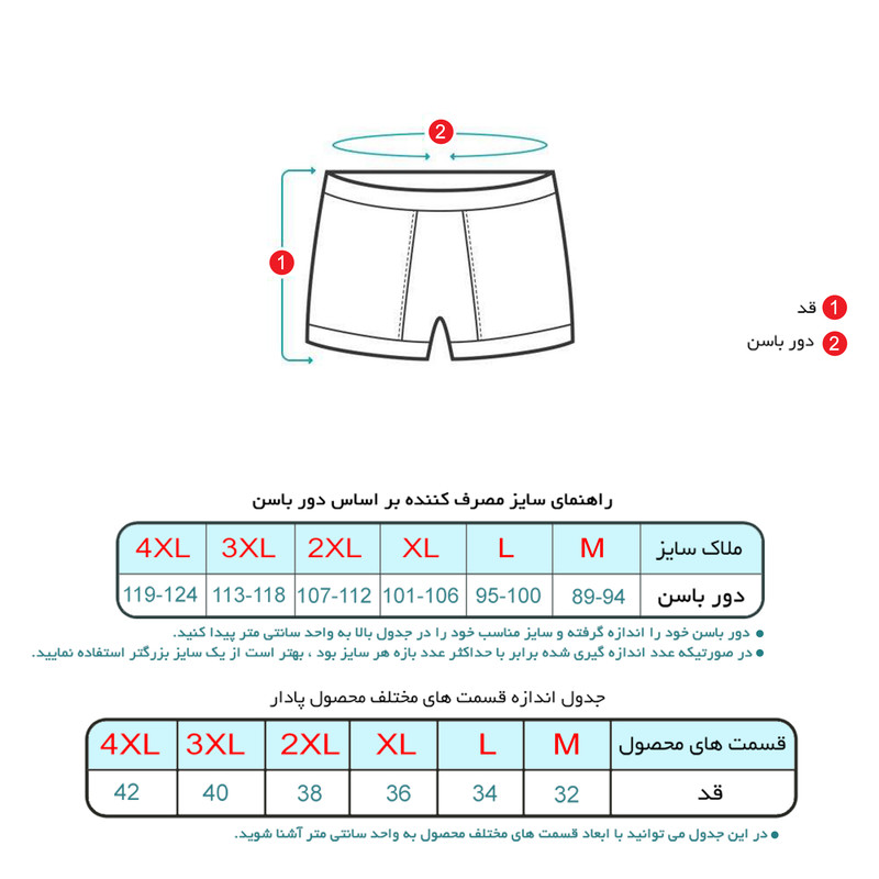 شورت پادار مردانه برهان تن پوش مدل 17-04 بسته 12 عددی