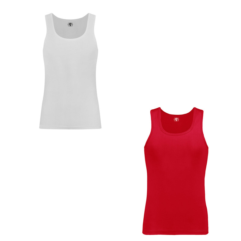 زیرپوش رکابی یقه گرد مردانه برهان تن پوش مدل 1003-5 بسته دو عددی