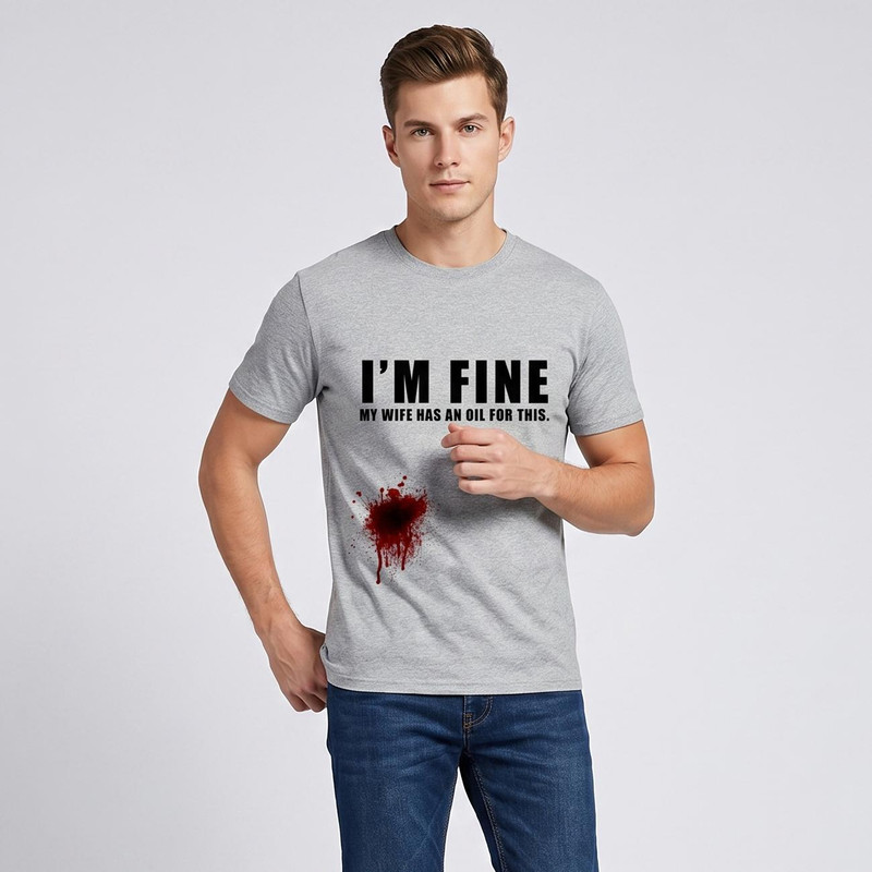 تی شرت مردانه طرح Im Fine کد S182
