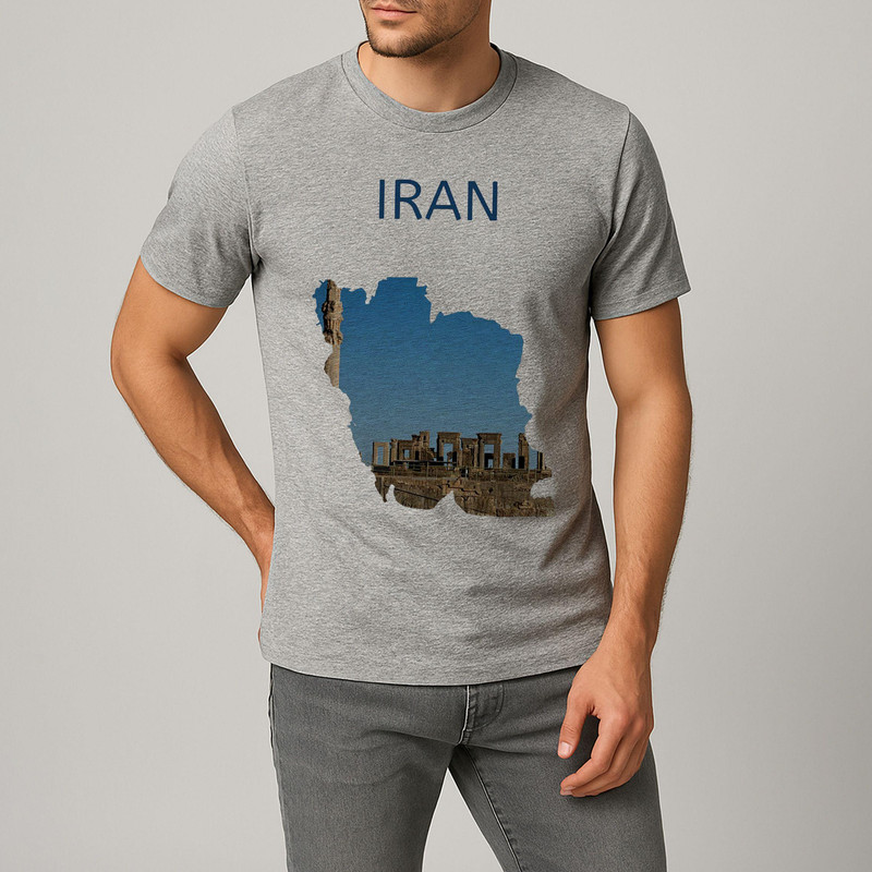 تی‌شرت آستین کوتاه مردانه مدل ایران کد V325