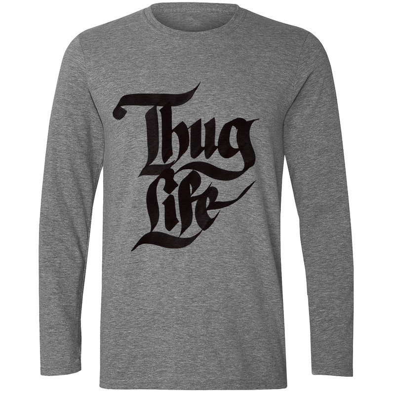 تیشرت آستین بلند مردانه طرح Thug Life کد F249