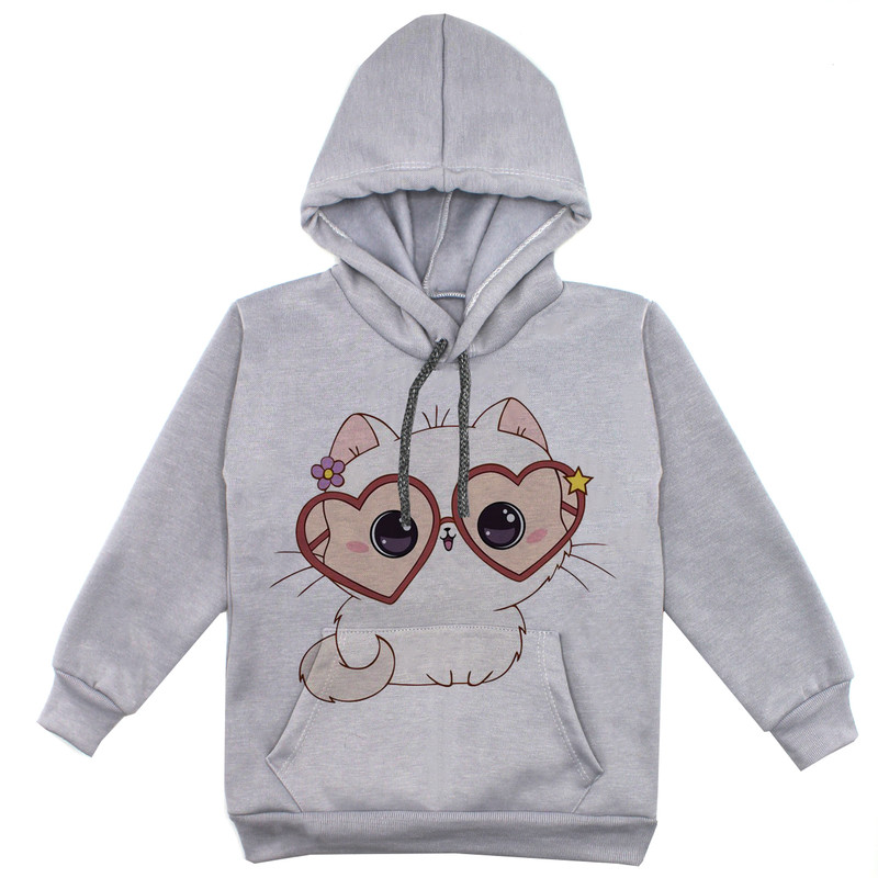 هودی دخترانه مدل گربه عینکی F141