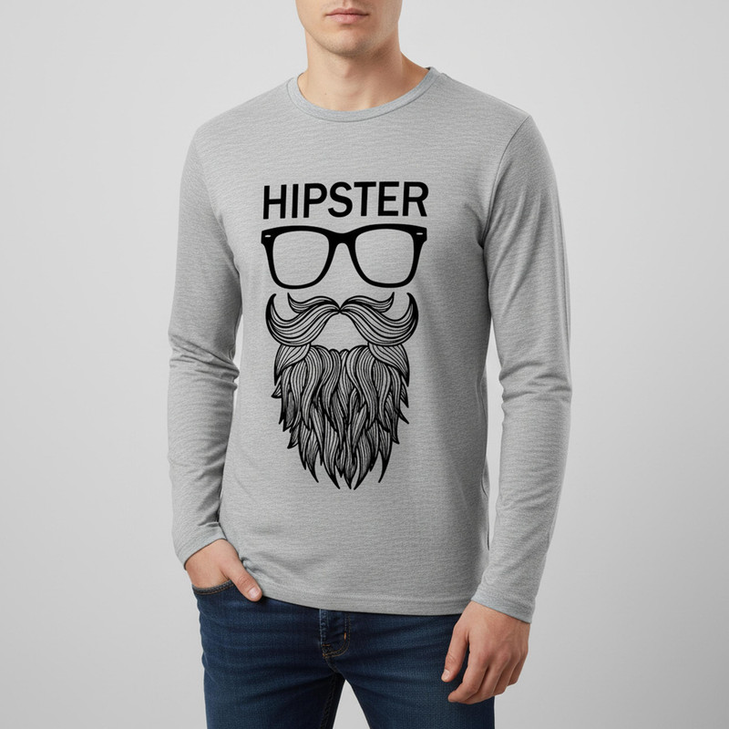 تی شرت آستین بلند مردانه طرح HIPSTER مدل S261