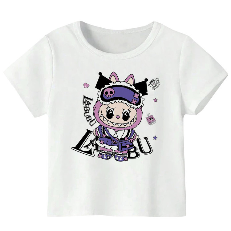 تیشرت آستین کوتاه دخترانه مدل LABUBU A49