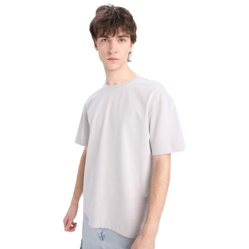 تیشرت اورسایز آستین کوتاه مردانه دفکتو مدل 885GR184