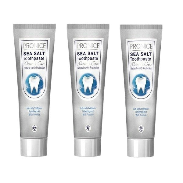 خمیر دندان پرونایس مدل Sea Salt حجم 80 میلی لیتر مجموعه 3 عددی