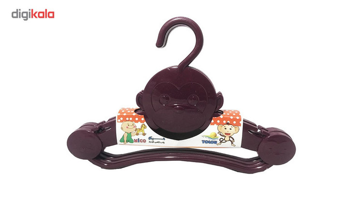 چوب لباسی کودک طرح میمون مجموعه 3 عددی