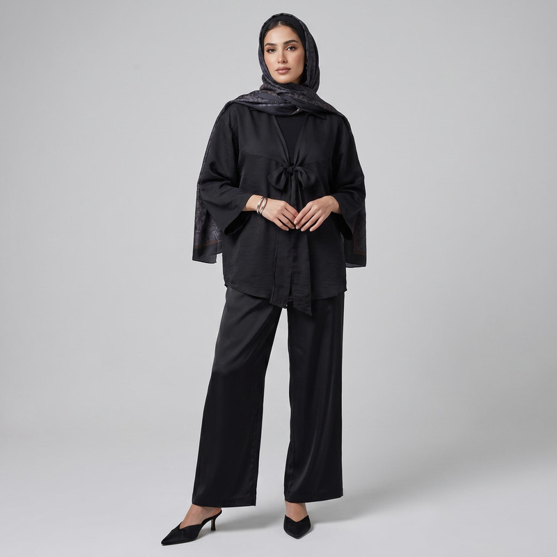 مانتو زنانه شیرین جامه مدل پاپیونی