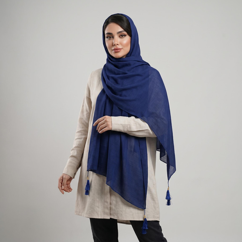 شال زنانه مدل شال وال اسلپ منگوله دار کد 739