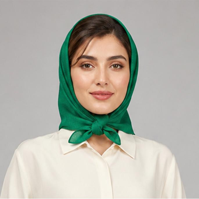 روسری نخ زنانه مدل مینی اسکارف نخی ساده کد 1 با طول و عرض 70x70 سانتی‌متر