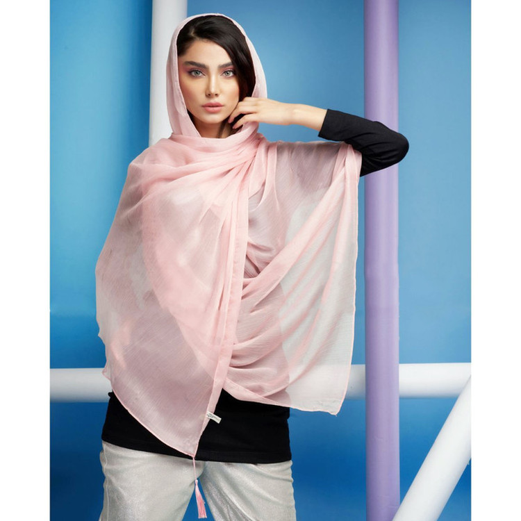 شال زنانه مدل حریر کریشه ساده کد ana-2269