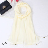 شال زنانه مدل حریر کریشه ساده کد ana-2269