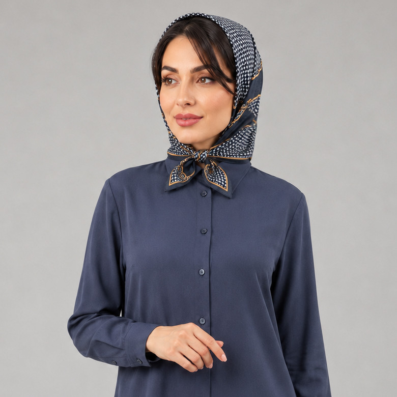 روسری نخ زنانه مدل مینی اسکارف پیچازی قواره کوچک با طول و عرض 70x70 سانتی‌متر
