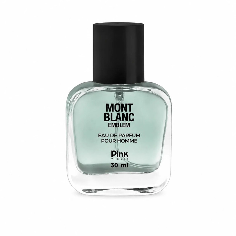 عطر جیبی مردانه پینک ویژوآل مدل Mont Blanc Emblem با رایحه گرم و چوبی حجم 30 میلی‌لیتر