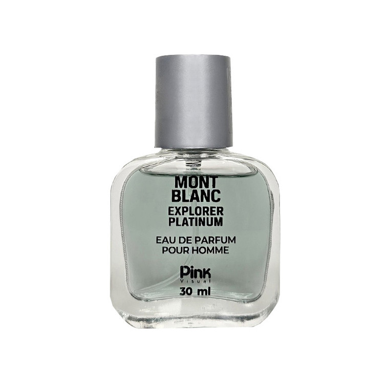 عطر جیبی مردانه پینک ویژوآل مدل Mont Blanc platinum explorer با رایحه تلخ حجم 30 میلیلیتر