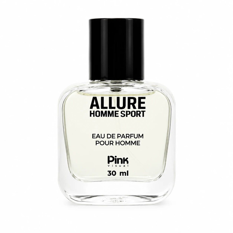 عطر جیبی مردانه پینک ویژوآل مدل Allure Homme Sport با رایحه خنک و مرکباتی حجم 30 میلی‌لیتر