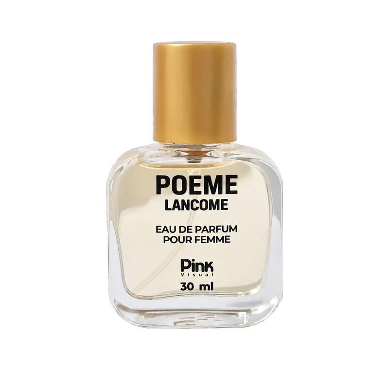 عطر جیبی زنانه پینک ویژوآل مدل Lancome Poeme با رایحه شیرین و گلی حجم 30 میلی‌لیتر