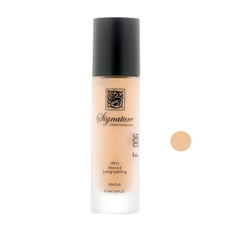 کرم پودر مایع spf 15 سیگنیچر مدل فول کاور شماره F006 مناسب برای انواع پوست حجم 35 میلی لیتر