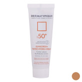 کرم ضد آفتاب رنگی درماتیپیک، 50 SPF، مدل هیدرا، مناسب پوست نرمال تا خشک تنالیته رنگ روشن و حجم 50 میلیلیتر، محافظت کننده در برابر اشعه UVA، UVB، IR، ضد آب، ضد خطوط ریز و پیری پوست، مرطوب کننده، التیامبخش، با ماندگاری 2 ساعته