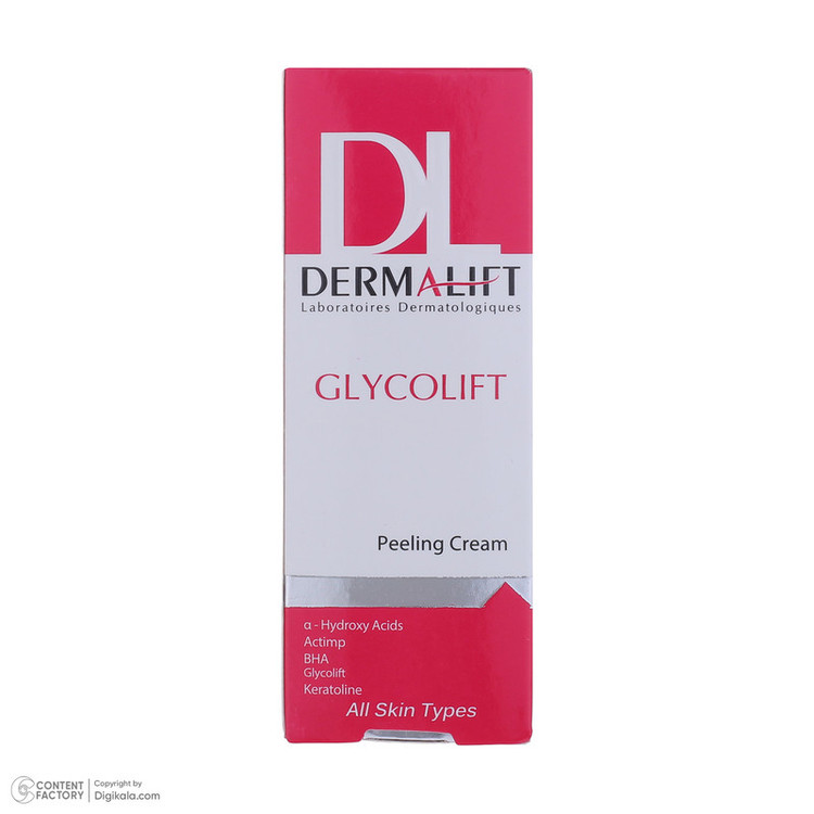 کرم لایه بردار صورت درمالیفت مدل Glycolift مناسب انواع پوست حجم 40 میلی لیتر
