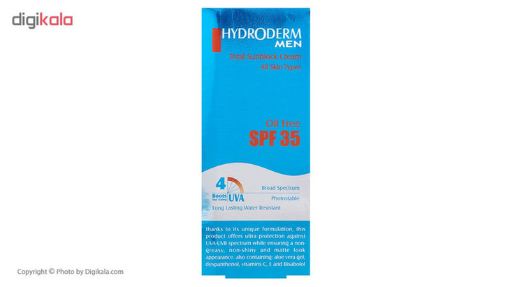 کرم ضد آفتاب فاقد چربی هیدرودرم مدل Men SPF35 وزن 50 گرم