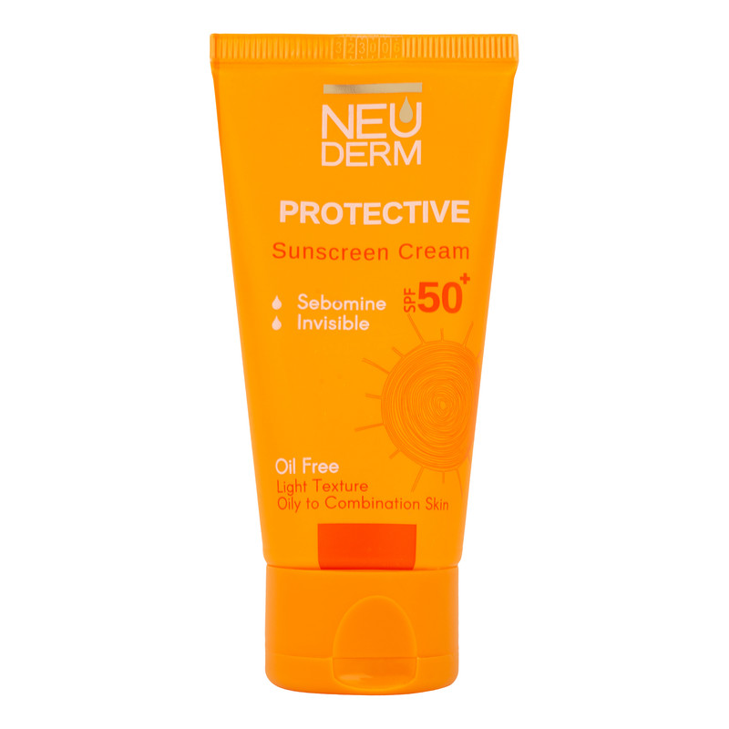 کرم ضد آفتاب بدون رنگ نئودرم SPF 50 مدل PROTECTIVE ‌مناسب پوست‌های چرب و مختلط حجم 50 میلی‌لیتر
