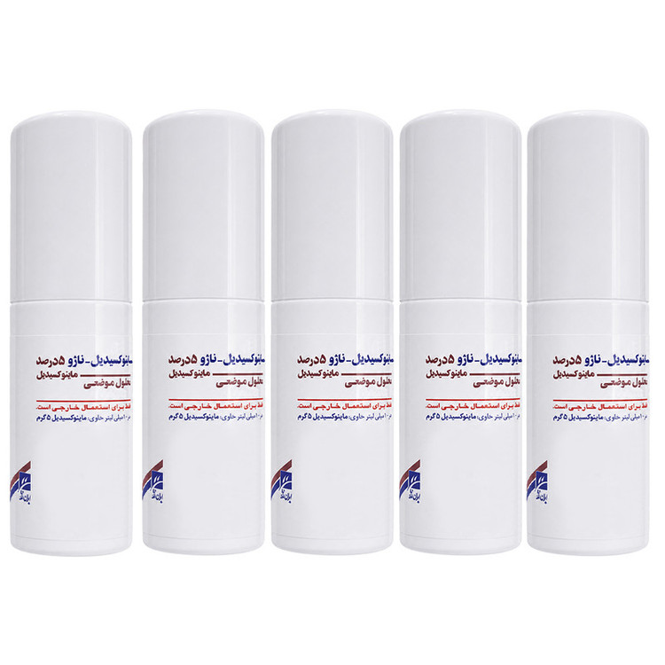 لوسیون تقویت کننده مو ناژو مدل ماینوکسیدیل 5 درصد مناسب برای انواع مو حجم 60 میلی لیتر بسته 5 عددی