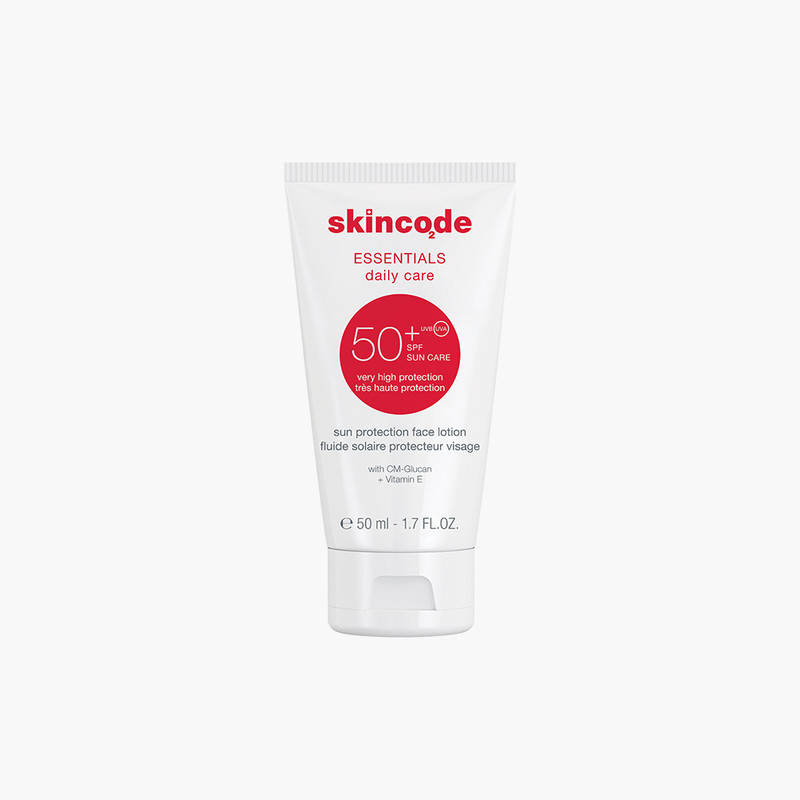 لوسیون ضد آفتاب بیرنگ صورت، بدن اسکین کد SPF 50 مدل LOTION محافظ در برابر UVA/UVB مناسب برای انواع پوست حجم 50 میلیلیتر