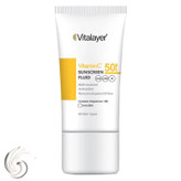 فلوئید ضدآفتاب بیرنگ ویتالیر SPF50 مدل Vitamin C مناسب انواع پوست، حجم 50 میلیلیتر