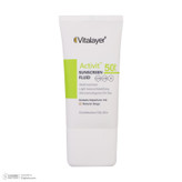 فلوئید ضدآفتاب رنگی ویتالیر SPF50 مدل Activit، مناسب پوستهای چرب، حجم 50 میلیلیتر