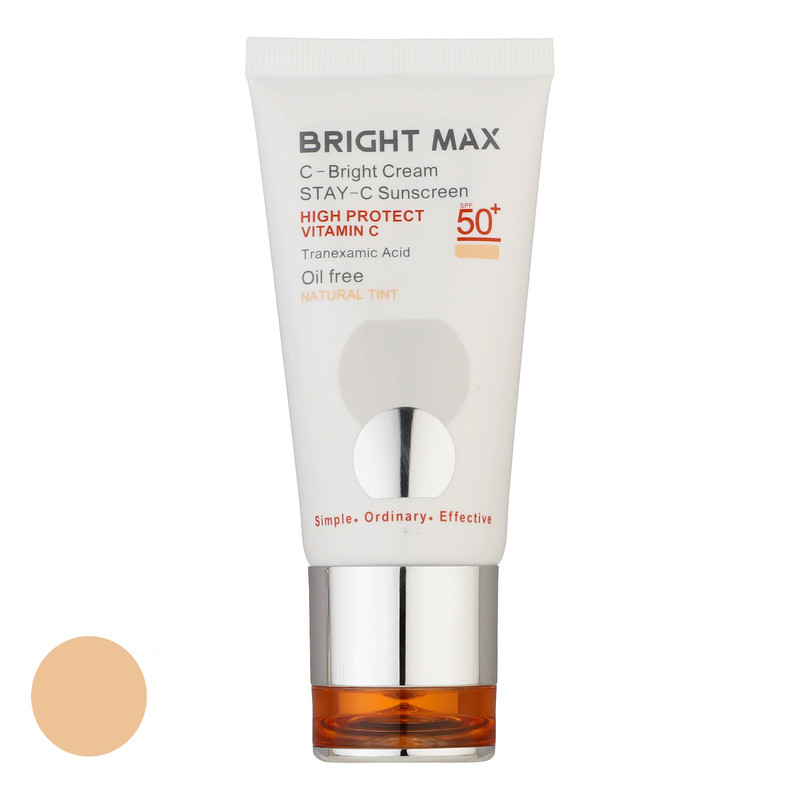 کرم ضدآفتاب رنگی برایت مکس SPF50 مدل C-B مناسب انواع پوست، حجم 50 میلیلیتر