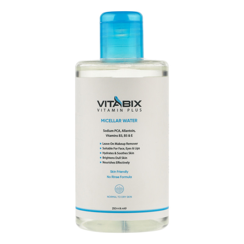 میسلار واتر روشنکننده پوست صورت ویتابیکس مدل Skin Friendly مناسب پوستهای خشک و معمولی حجم 250 میلی لیتر