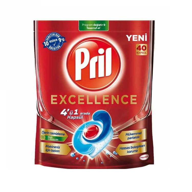 قرص ماشین ظرفشویی پریل مدل Excellence 4 u 1 بسته 40 عددی