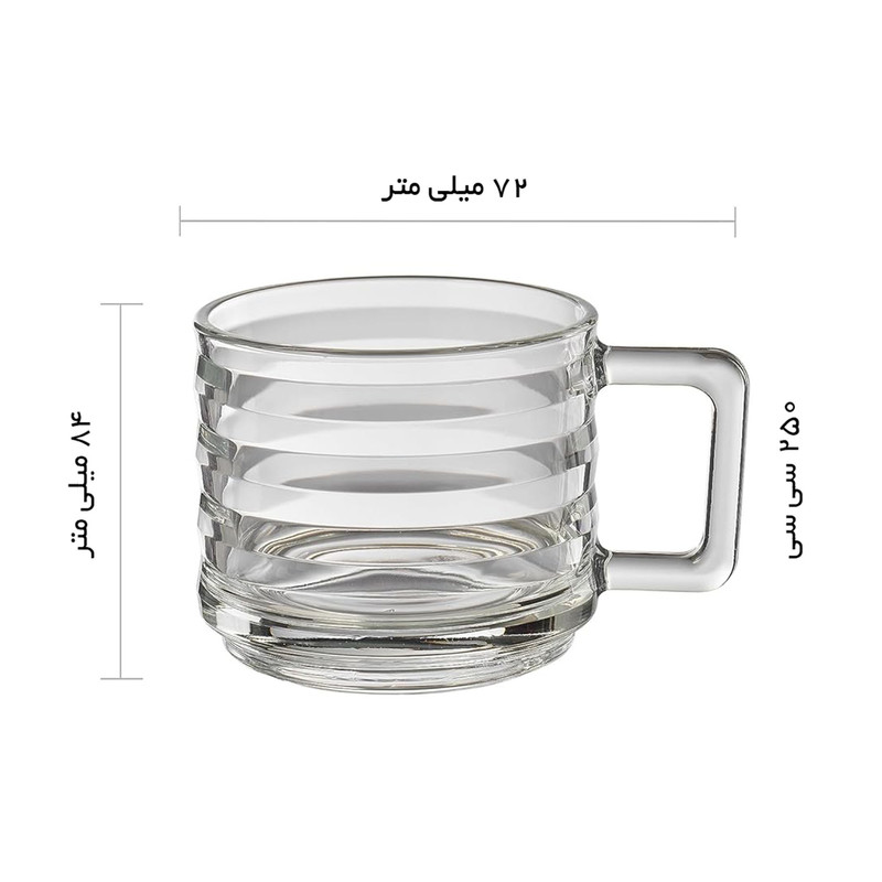 لیوان پاشاباغچه مدل Bricks کد 55833 بسته شش عددی