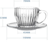 ست فنجان و نعلبکی 8 پارچه نوا مدل راه راه کد 1369n 2593