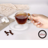 ست فنجان و نعلبکی 8 پارچه نوا مدل راه راه کد 1369n 2593