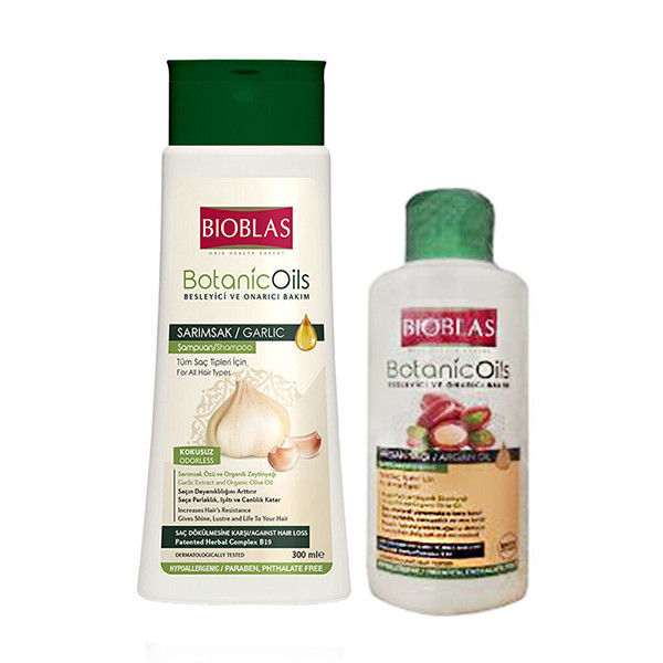 شامپو تقویت کننده مو بیوبلاس مدلBotanic حجم 360 میلی لیتر به همراه شامپو مو مدل Argan حجم 150 میلی لیتر