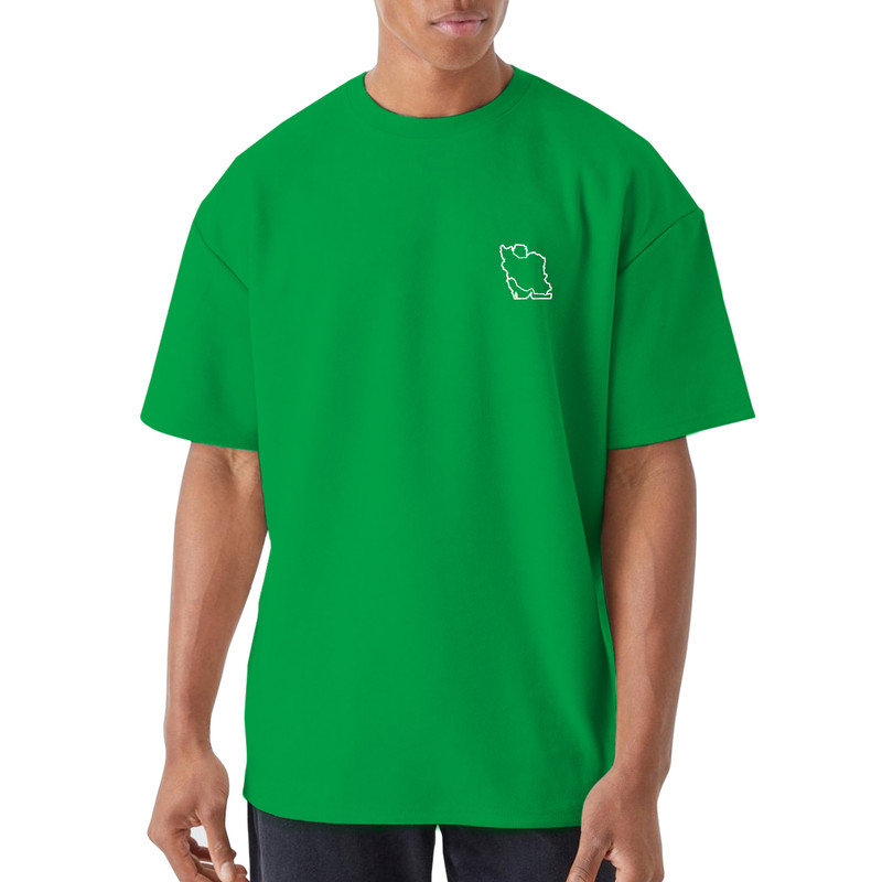 تیشرت اورسایز آستین کوتاه مردانه نوزده نودیک مدل TS1989 Gr