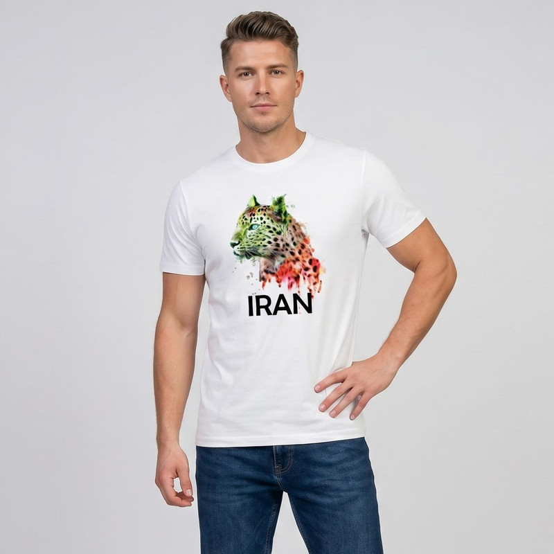 تیشرت الینور طرح یوزپلنگ ایرانی کد ELTM 424