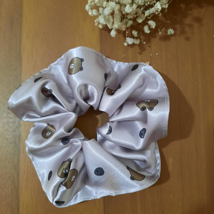 رو بالشی مدل ساتن ابریشم طرح خرس تدی سایز 50*70 سانتی متر به همراه چشم بند و کش مو