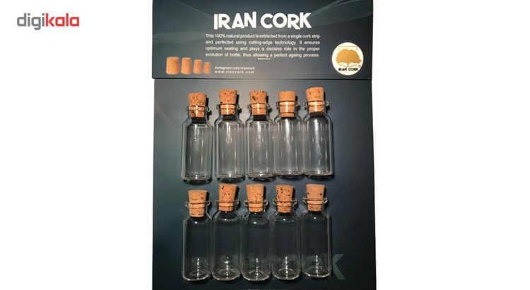 بطری با درب چوب پنبه مدل 15 سی سی - بسته 10 عددی
